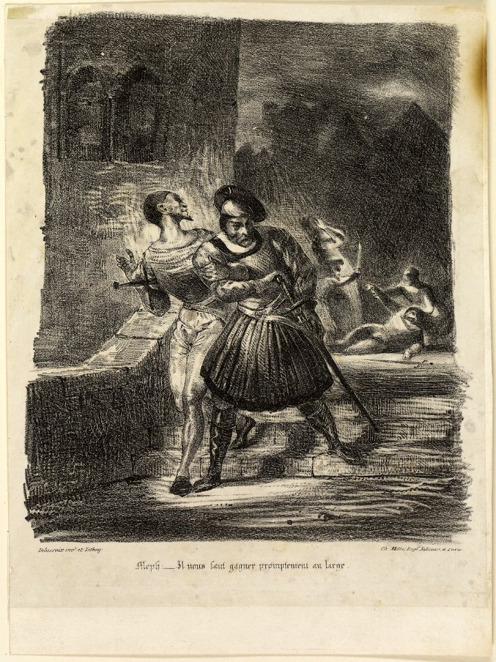 Delacroix - Mephistopheles and Faust Fleeing after the Duel, 1935.32