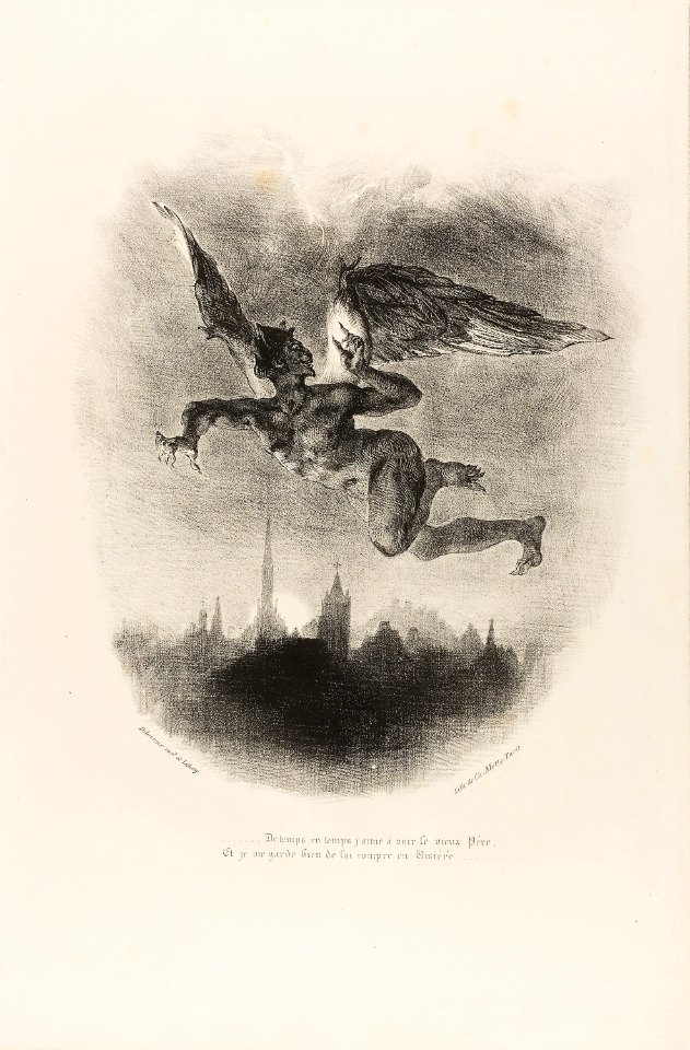 Delacroix - Mephistopheles Flying, from Faust, 1955.1102.2