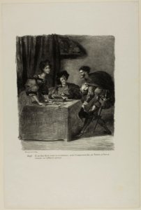 Delacroix - Mephistopheles Visits Martha, from Faust, 1955.1102.10