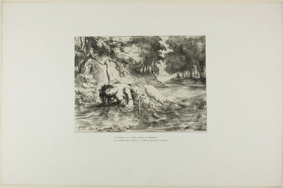 Delacroix - Ophelia’s Death, plate 13 from Hamlet, 1949.612m