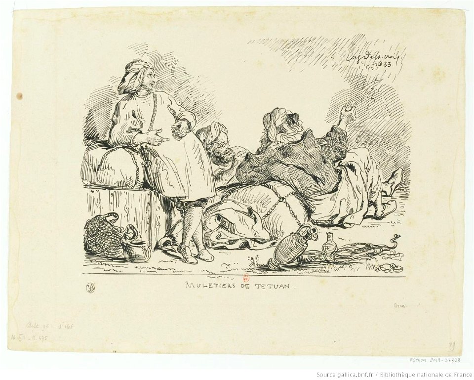 Delacroix - Muletiers de Tétuan, 1er état, btv1b100298152