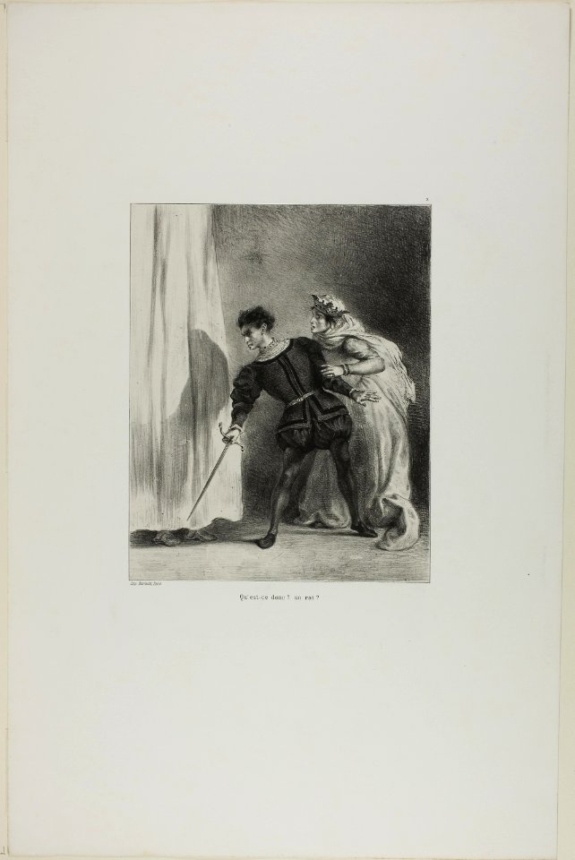Delacroix - The Murder of Polonius, plate 9 from Hamlet, 1949.612i