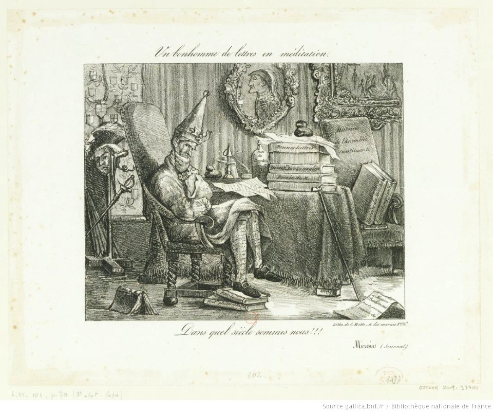 Delacroix - Un bonhomme de lettres en méditation, 2e état de la seconde planche, btv1b10029679k
