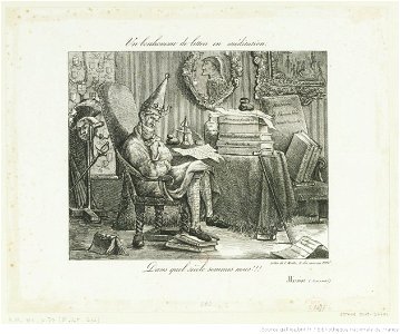 Delacroix - Un bonhomme de lettres en méditation, 2e état de la seconde planche, btv1b10029679k