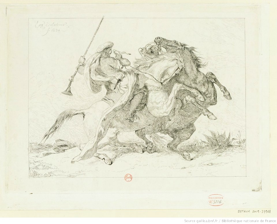 Delacroix - Rencontre de cavaliers maures, btv1b10461752k