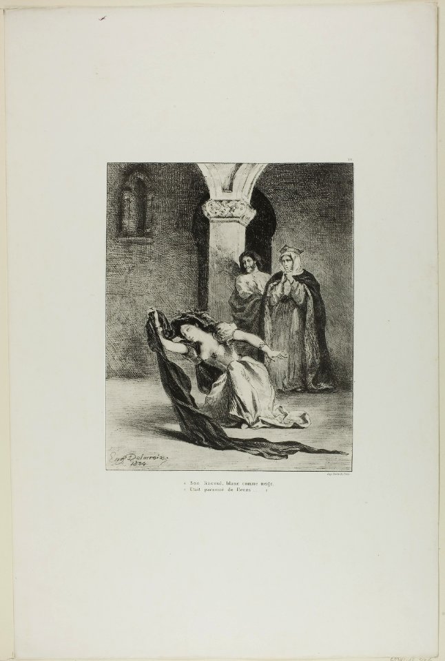 Delacroix - Ophelia’s Song, plate 12 from Hamlet, 1949.612l