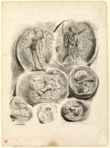 Delacroix - Sheet of Seven Antique Medals, 1948.296