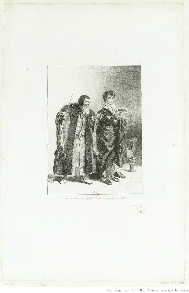 Delacroix - Que lisez-vous, Monseigneur des mots, des mots, des mots, 2e état, btv1b10461813r