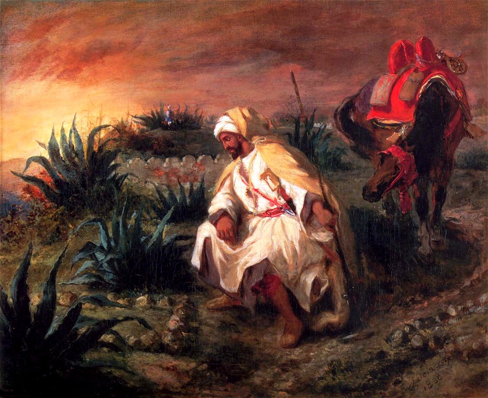 Eugène Delacroix - L’Arabe au tombeau, 1838 (Hiroshima Museum of Art)