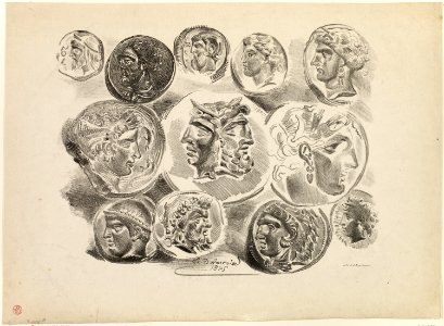 Delacroix - Sheet of Twelve Antique Medals, 1948.297
