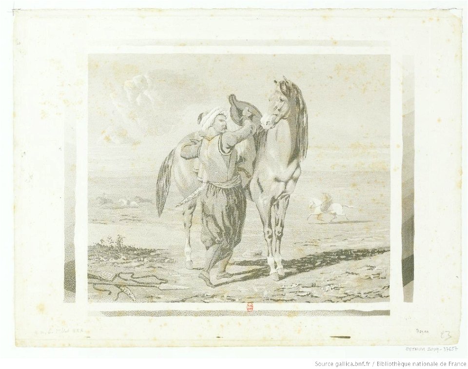 Delacroix - Turc sellant son cheval, 1er état, btv1b10029869x