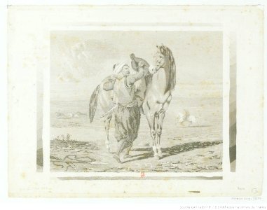 Delacroix - Turc sellant son cheval, 1er état, btv1b10029869x