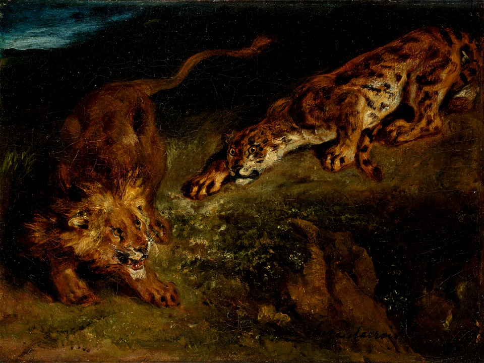 Delacroix - Tiger and Lion, 1850
