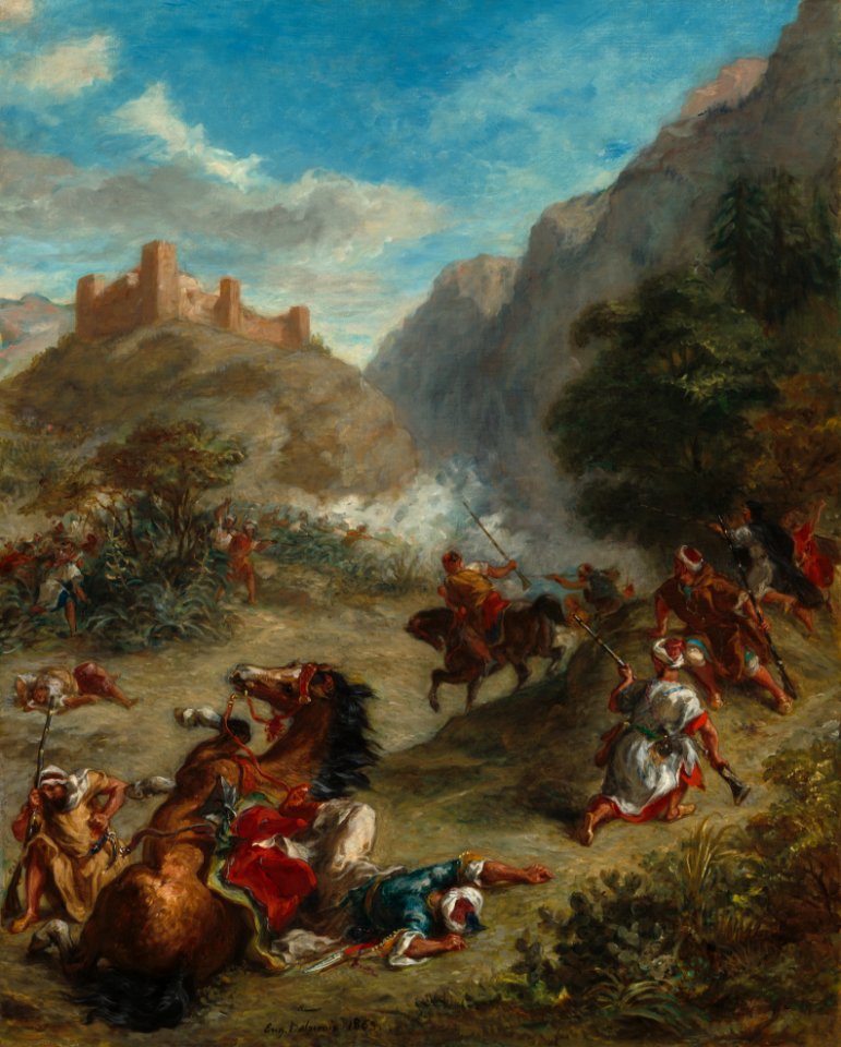 Eugène Delacroix - Arabes escarmouches dans les montagnes (1863)