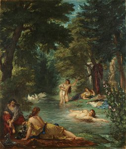 Eugène Delacroix - Les baigneuses (1854). Free illustration for personal and commercial use.