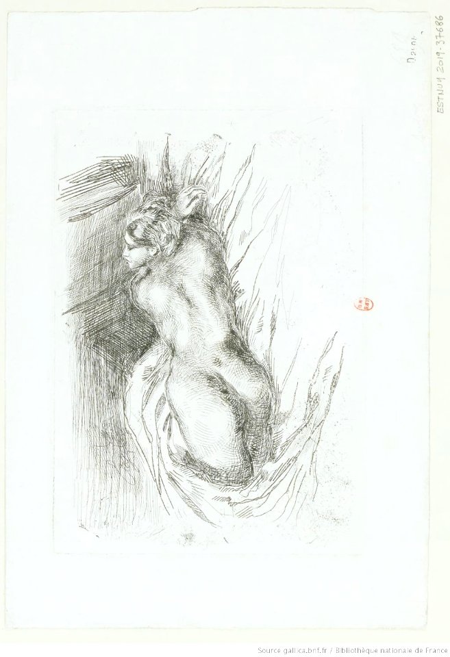 Delacroix - Étude de femme, vue de dos, 2e état, btv1b10029654h