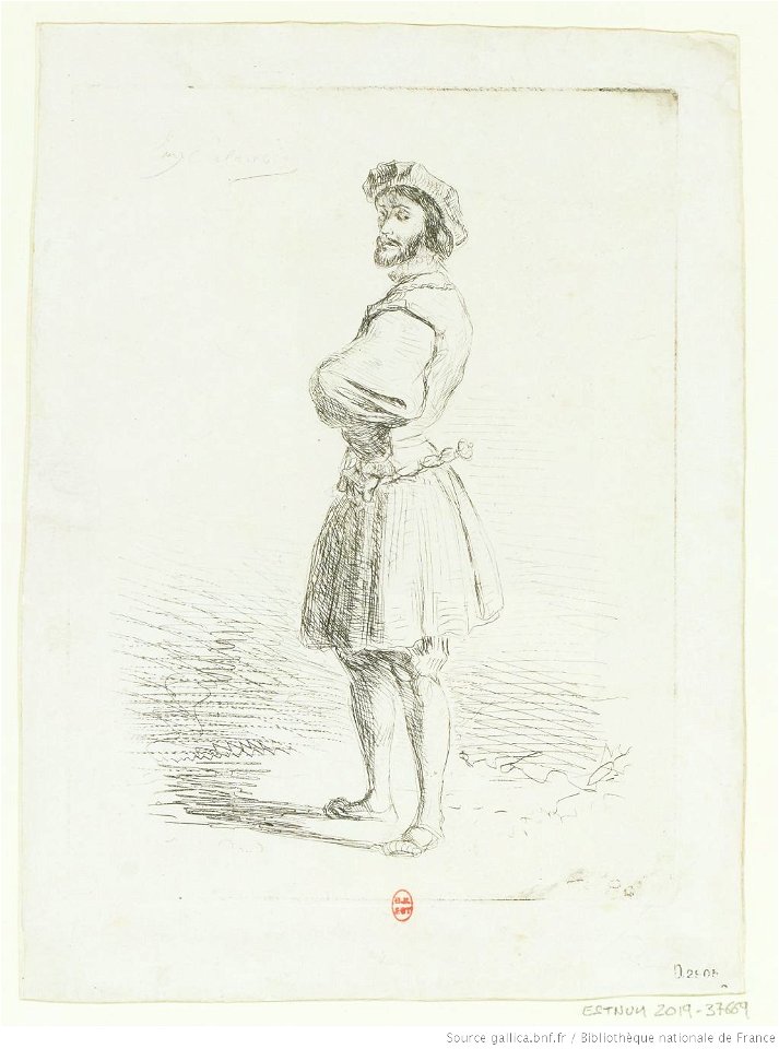 Delacroix - Un Seigneur du temps de François Ier, 1er état, btv1b10029889r
