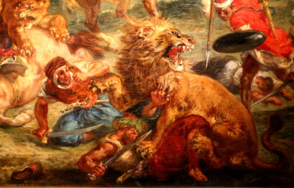 Eugène delacroix, caccia al leone, 1860-61, 04