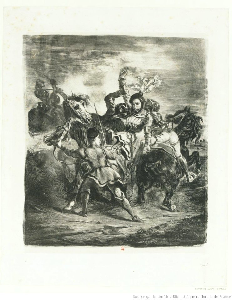 Delacroix - Weislingen attaqué par les gens de Goetz, btv1b10029851x