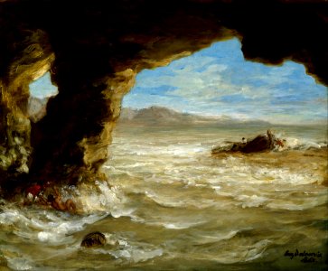 Eugène Delacroix - Shipwreck on the Coast - Google Art Project