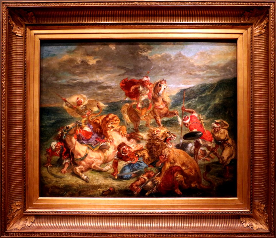 Eugène delacroix, caccia al leone, 1860-61, 01