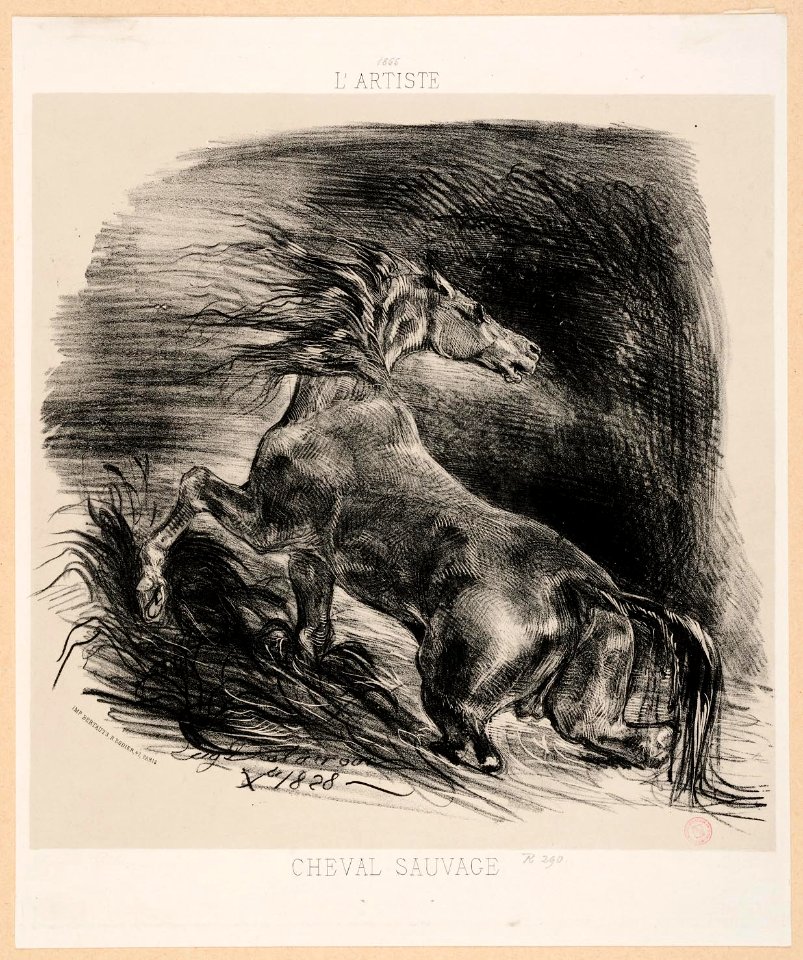 Delacroix Cheval sauvage 1828