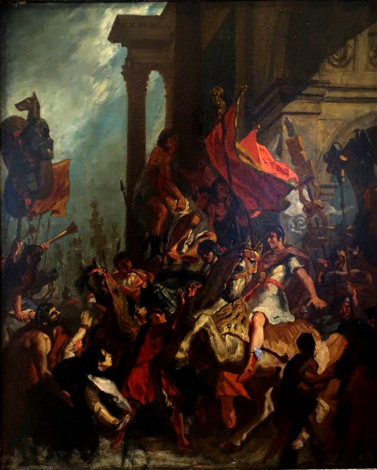 Delacroix - The Justice of Trajan, oil on canvas, 1858