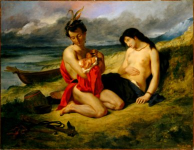 Eugène Delacroix - Les Natchez, 1835 (Metropolitan Museum of Art). Free illustration for personal and commercial use.