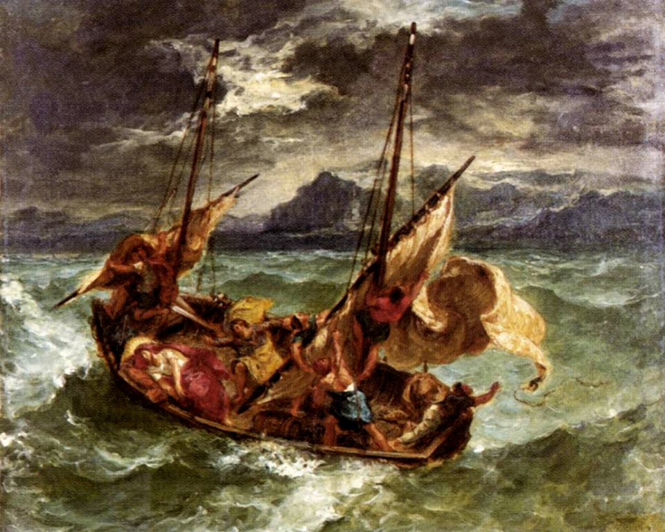 Eugène Delacroix - Christ on the Lake of Gennezaret - WGA06219