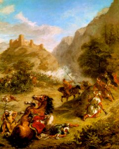 Eugene Delacroix Arabs Skirmishing in the Mountains