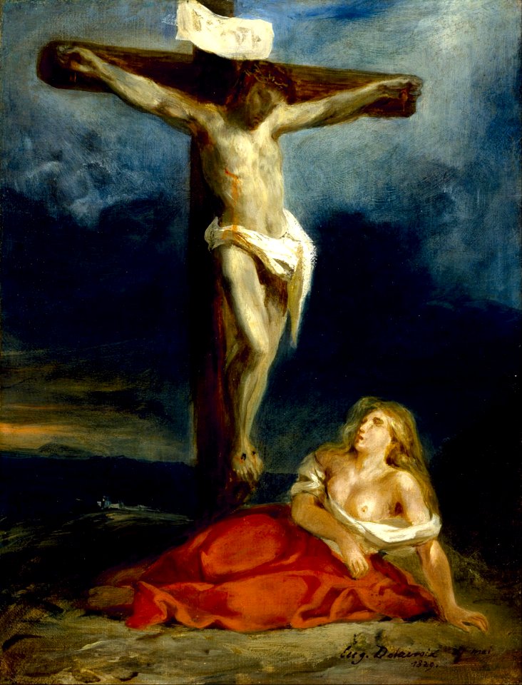 Eugène Delacroix - Saint Mary Magdalene at the Foot of the Cross - Google Art Project