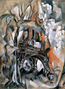Robert Delaunay - Eiffel Tower with Trees - 1910 - Solomon R. Guggenheim Museum. Free illustration for personal and commercial use.