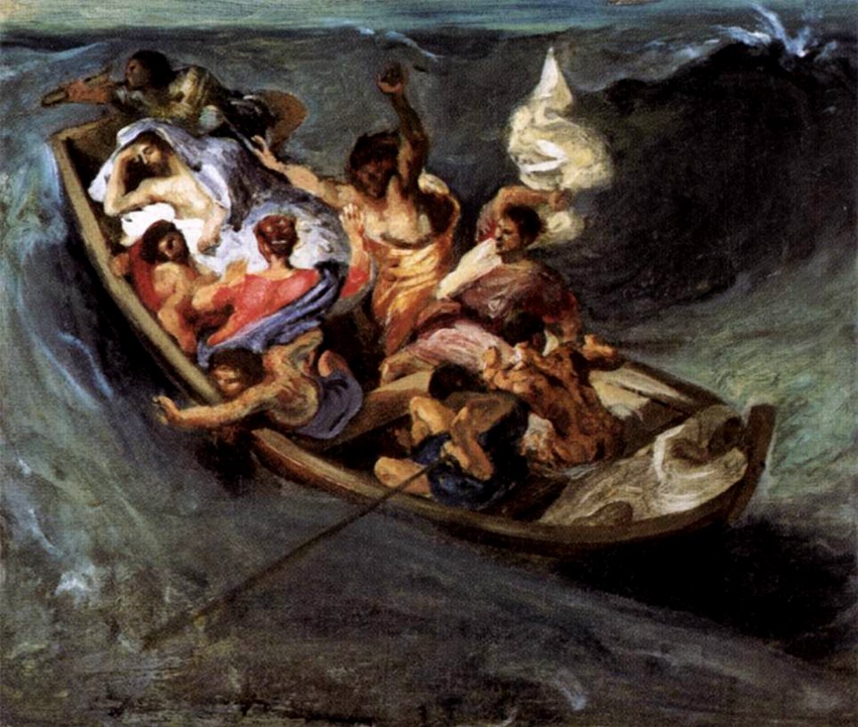 Eugène Delacroix - Christ on the Lake of Gennezaret (sketch) - WGA06205