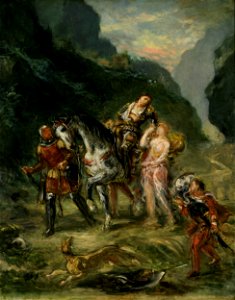 Eugène Delacroix - Angelica and the wounded Medoro - Google Art Project