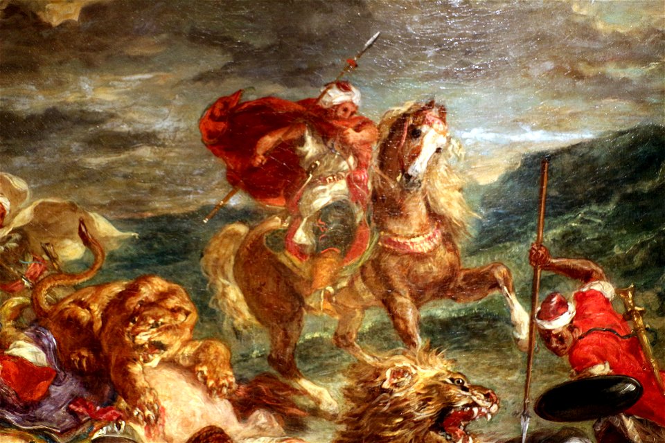Eugène delacroix, caccia al leone, 1860-61, 03
