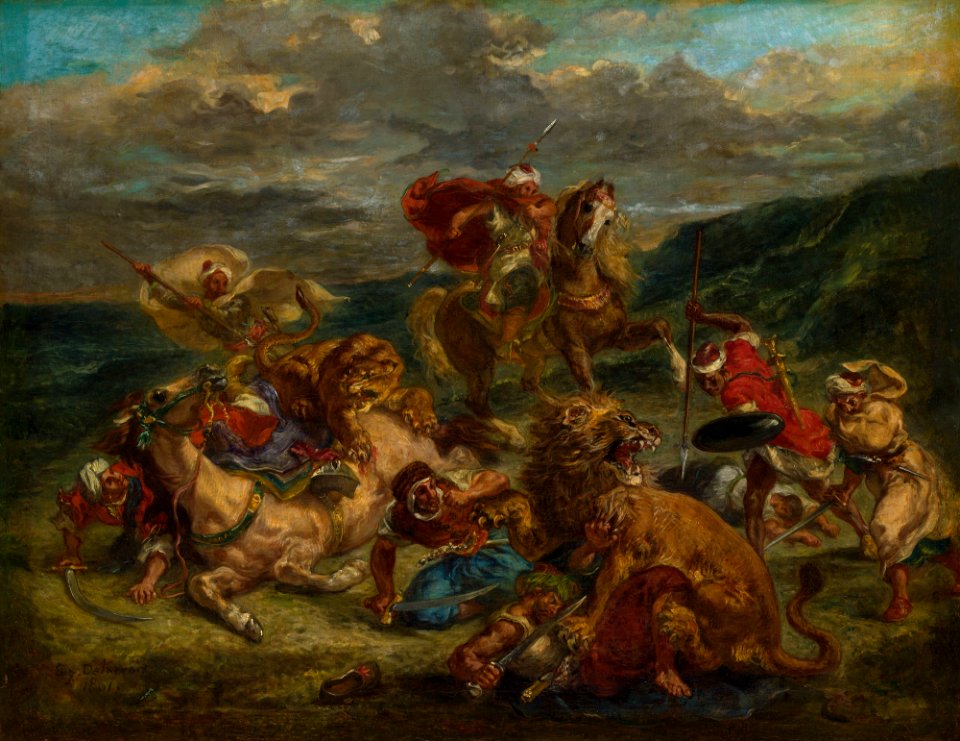Eugène Delacroix - Chasse au lion (1860-61)
