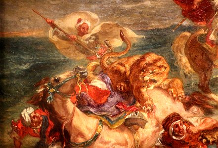 Eugène delacroix, caccia al leone, 1860-61, 02