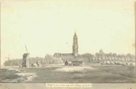 Delft te zien van den weg naar Noodorp 29 july 1826., Balthasar Jooss, SA Delft, inv.nr. 59208