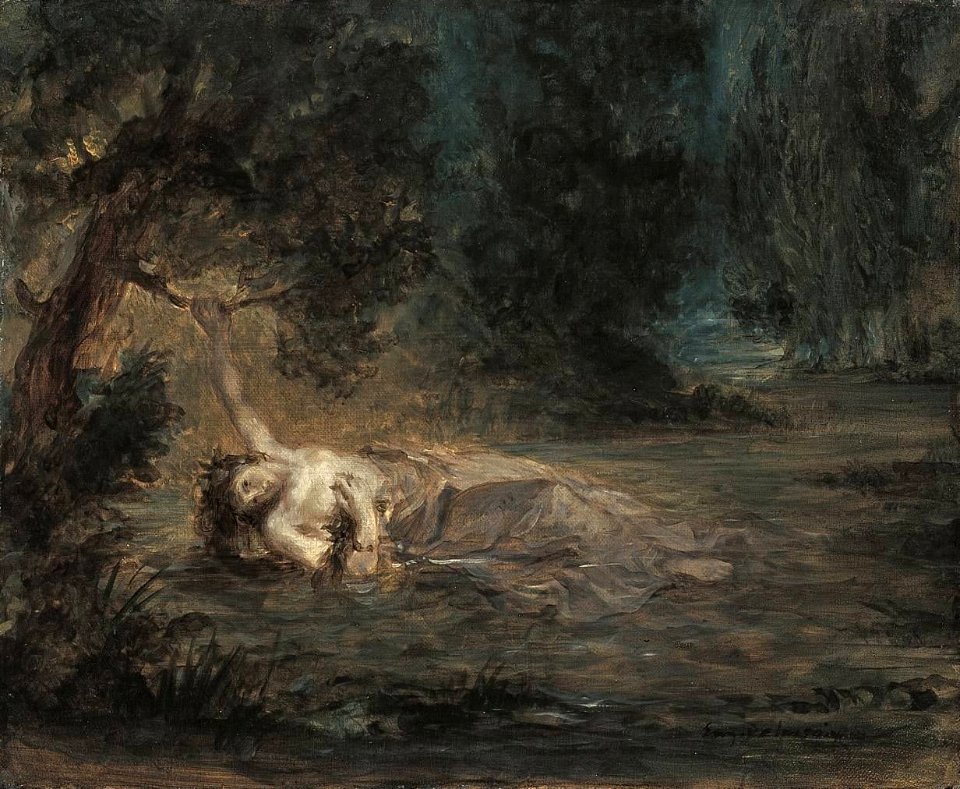 Eugène Delacroix - The Death of Ophelia - WGA6197