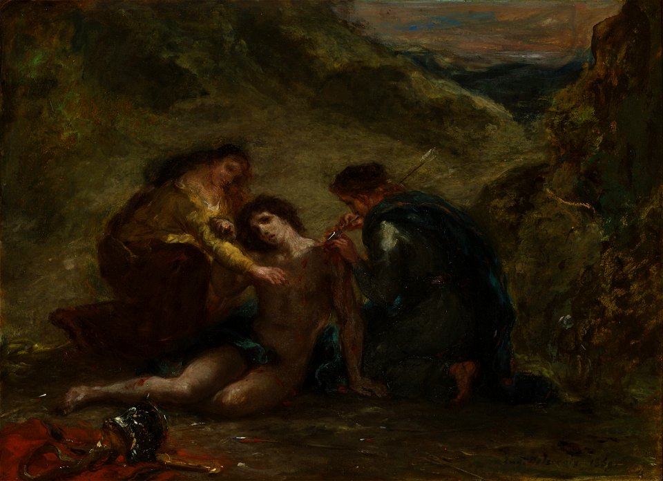 Eugène Delacroix - Saint-Sébastien avec sainte Irène et accompagnant ...