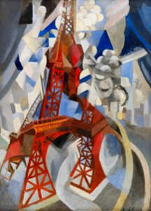 Robert Delaunay - Red Eiffel Tower - 1911-12 - Solomon R. Guggenheim Museum. Free illustration for personal and commercial use.
