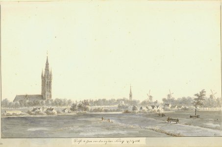 Delft te zien van den weg naar Noodorp 29 july 1826., Balthasar Jooss, SA Delft, inv.nr. 59209
