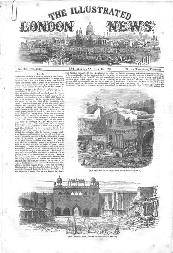 Delhi after the Siege - The Red Fort after its recapture ILN 1858