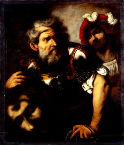 Pietro della Vecchia (Attr) - Saul and David with the head of Goliath. Free illustration for personal and commercial use.