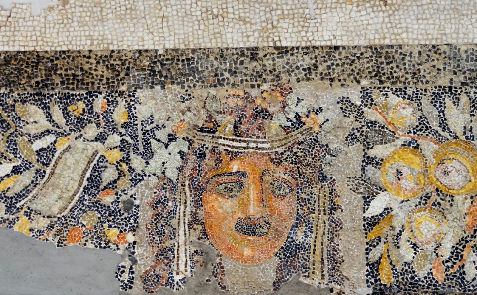Delos Museum Mosaik Athene Hermes 06