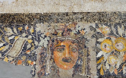Delos Museum Mosaik Athene Hermes 06