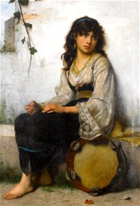 Francis Alfred Delobbe The Little Tambourine girl 1884