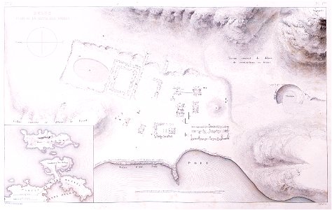 Delos, plan de la partie des ruines - Blouet Guillaume-abel - 1831