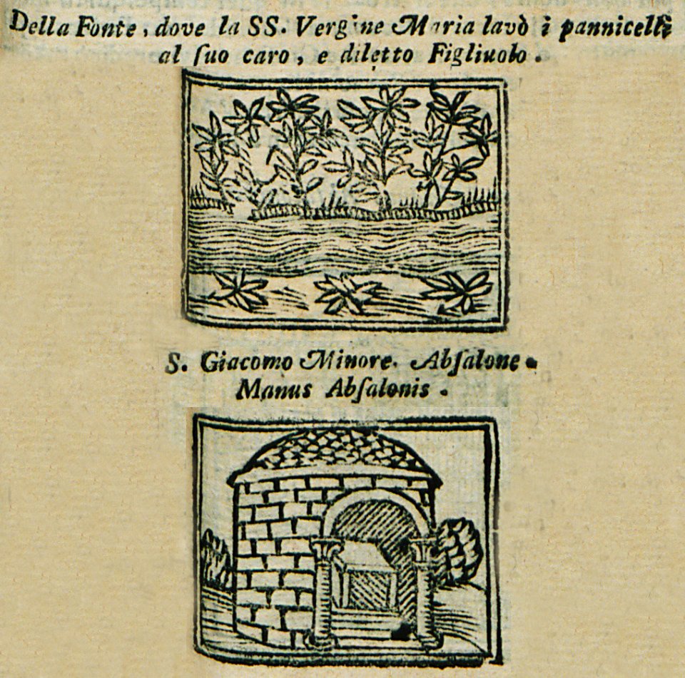 Della Fonte, dove la Santissima Vergine Maria lavò i pannicelli del suo santissimo, e diletto Figliuolo - Bianco Noe - 1600