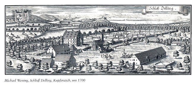 Delling, Schloss, Kupferstich um 1700
